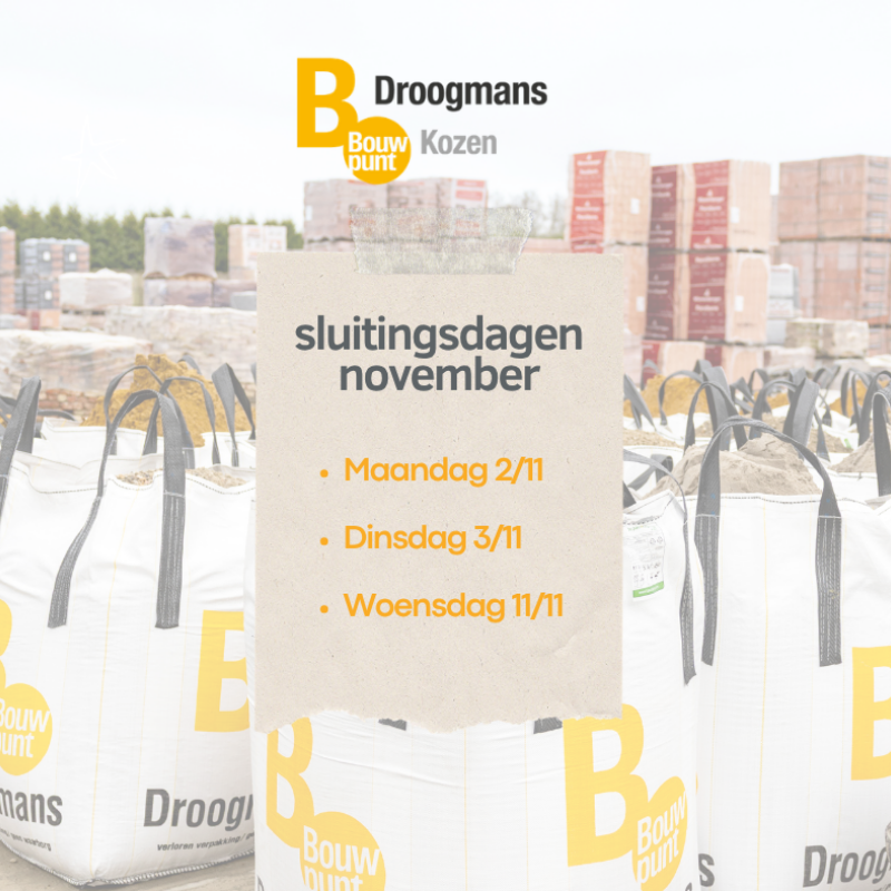 SLUITINGSDAGEN NOVEMBER